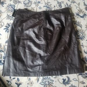 Dark brown leather skirt